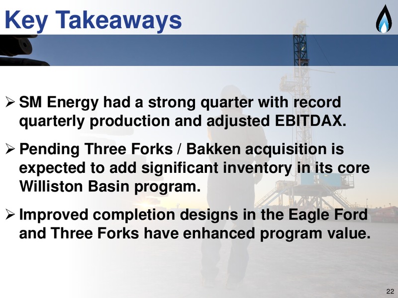 2Q 2014 Earning Call – SM Energy Company – slide 21