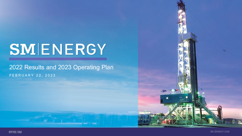 4Q 2022 Earnings Presentation – SM Energy Company – slide 1