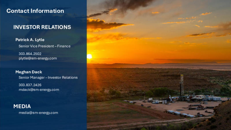 4Q 2025 Earnings Presentation – SM Energy Company – slide 35