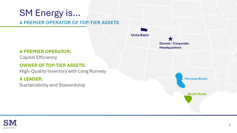 1Q 2025 Financial & Operating Results – SM Energy Company – slide 2
