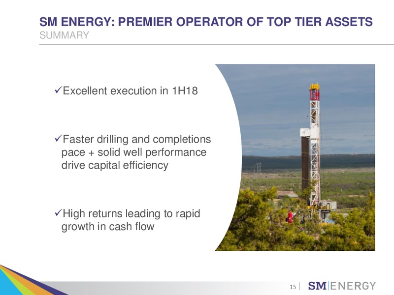 2Q 2018 Earnings Presentation – SM Energy Company – slide 14