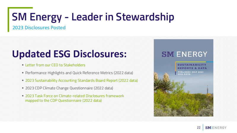 2Q 2023 Earnings Presentation – SM Energy Company – slide 21