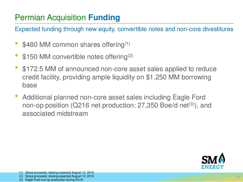 Permian Basin Acquisition – SM Energy Company – slide 13