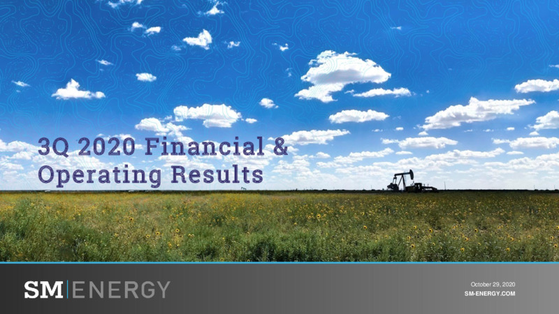 Q3 2020 Earnings Presentation – SM Energy Company – slide 1
