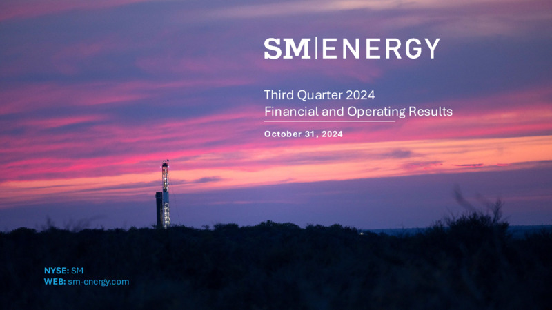 3Q 2024 Financial and Operating Results – SM Energy Company – slide 1