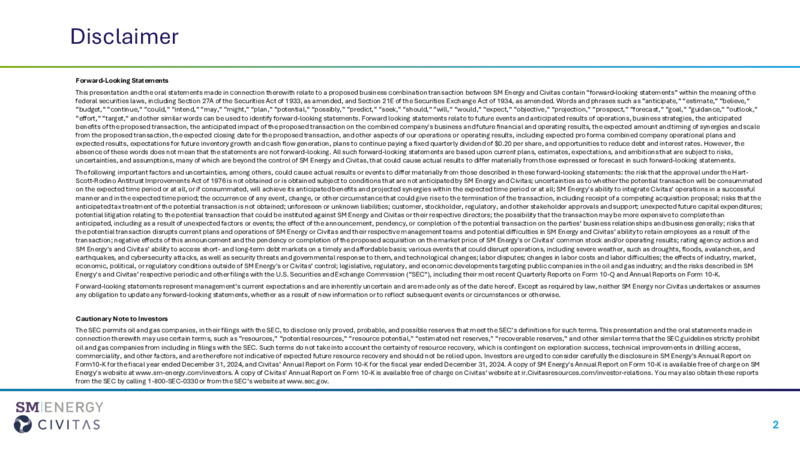 SM Acquires Civitas – SM Energy Company – slide 2