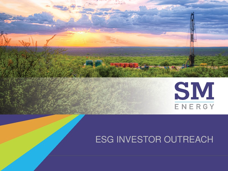 ESG Investor Outreach – SM Energy Company – slide 1