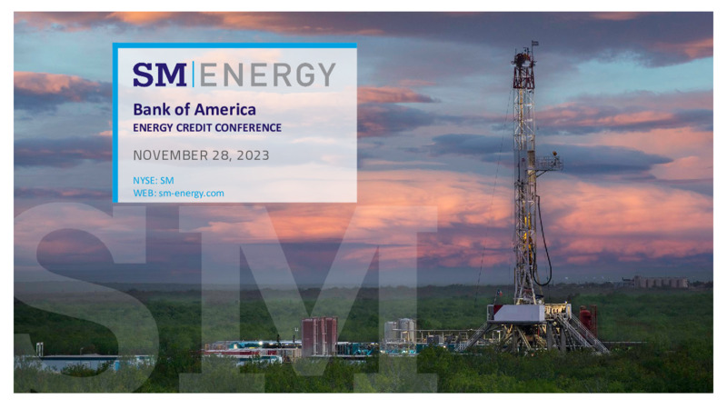 November 2023 Investor Presentation – SM Energy Company – slide 1
