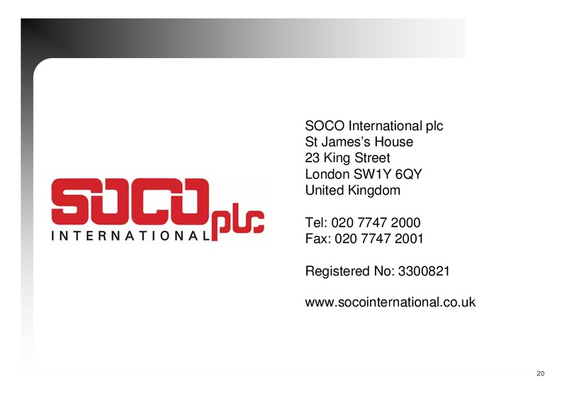 HALF YEAR RESULTS – Soco International Plc – slide 20