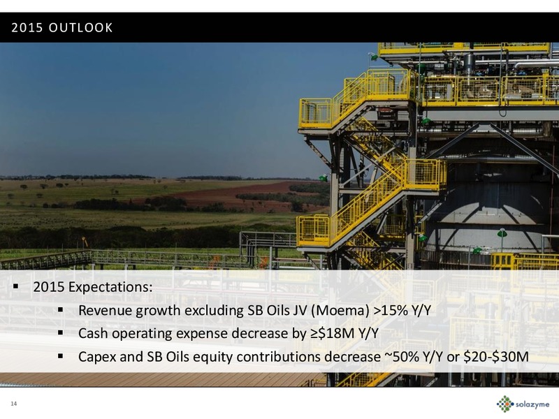 Q4 2014 EARNINGS REPORT – Solazyme – slide 13