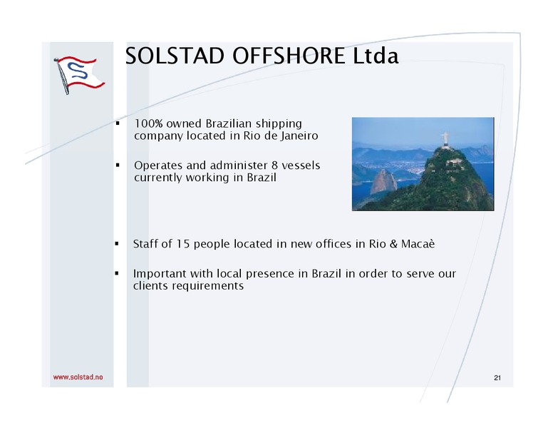 MARCH 2011 CORPORATE PRESENTATION – Solstad Offshore Asa – slide 21