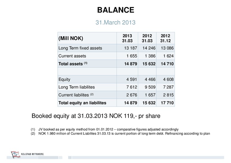 Q1 2013 RESULT – Solstad Offshore Asa – slide 9