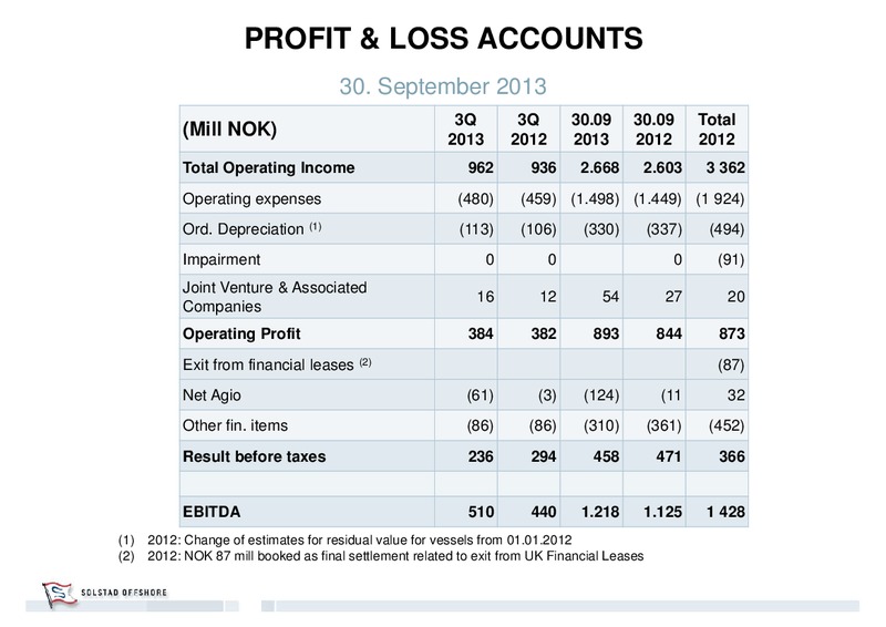 Q3 2013 EARNINGS CALL – Solstad Offshore Asa – slide 8