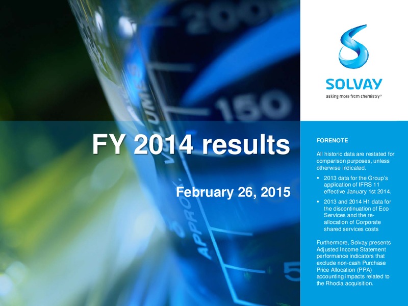 FY 2014 results – Solvay – slide 1