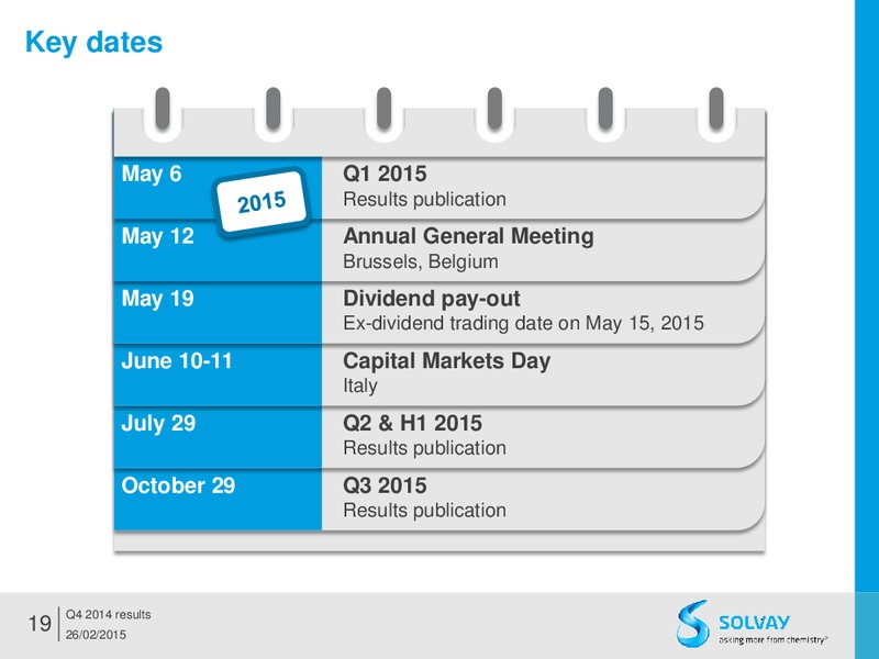 FY 2014 results – Solvay – slide 19