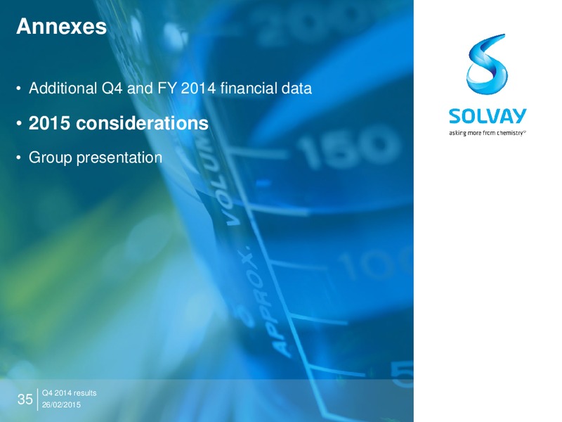 FY 2014 results – Solvay – slide 34