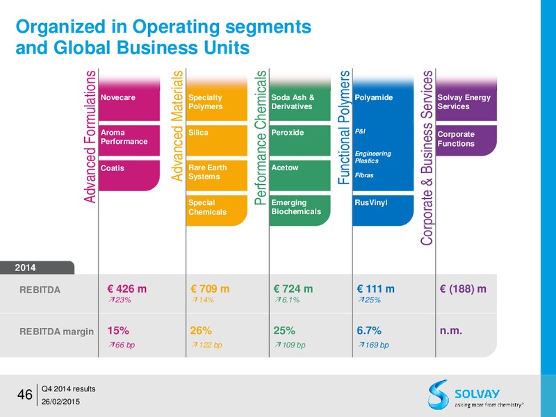 FY 2014 results – Solvay – slide 45