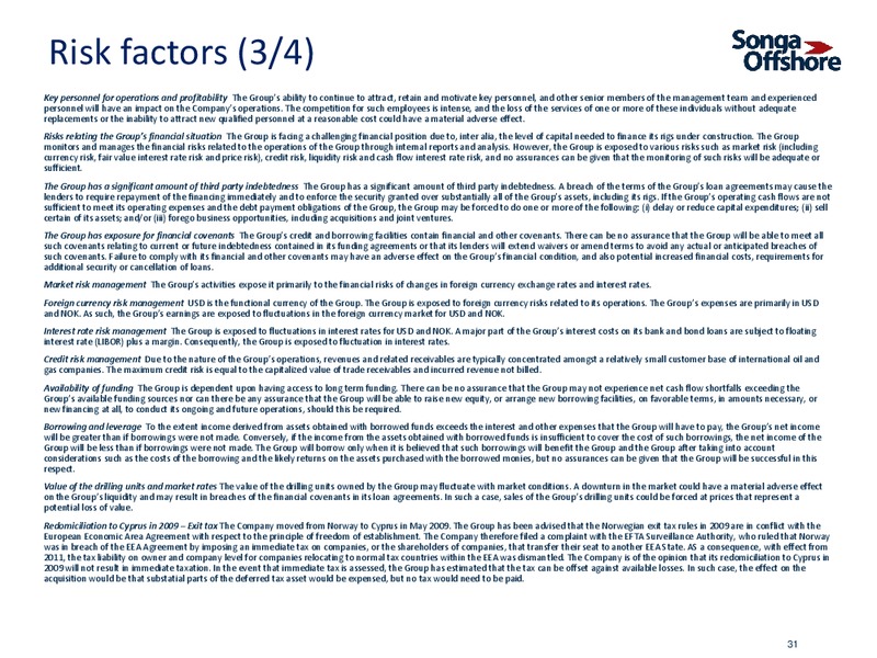 INVESTOR PRESENTATION – Songa Offshore – slide 28