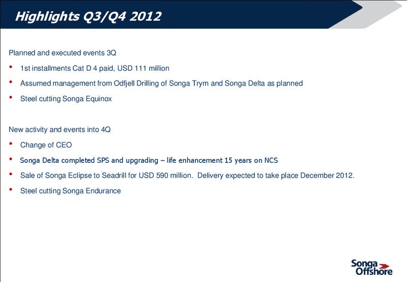 Q3 2012 RESULTS – Songa Offshore – slide 4