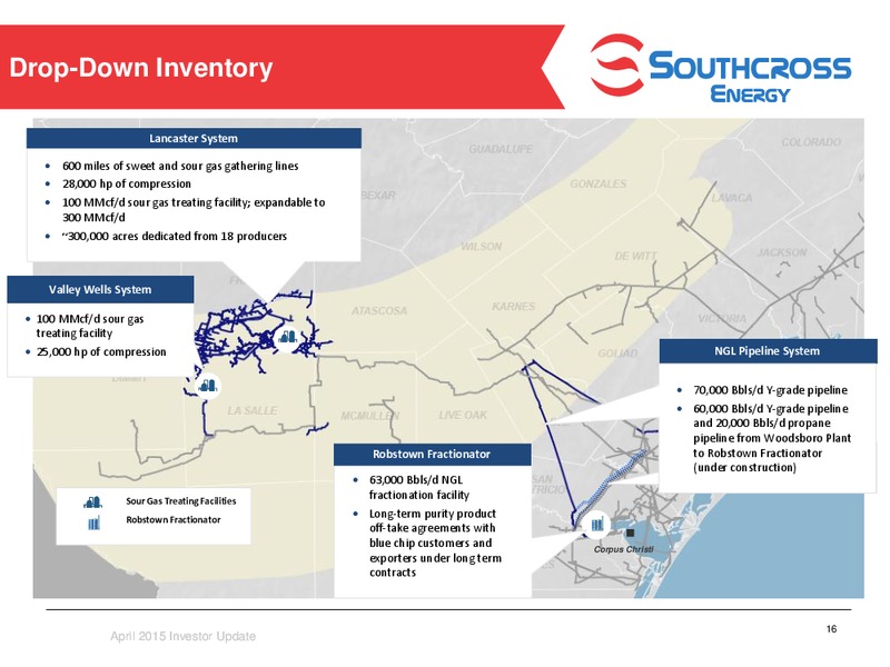 INVESTOR PRESENTATION – Southcross Energy Partners, L.P. – slide 16