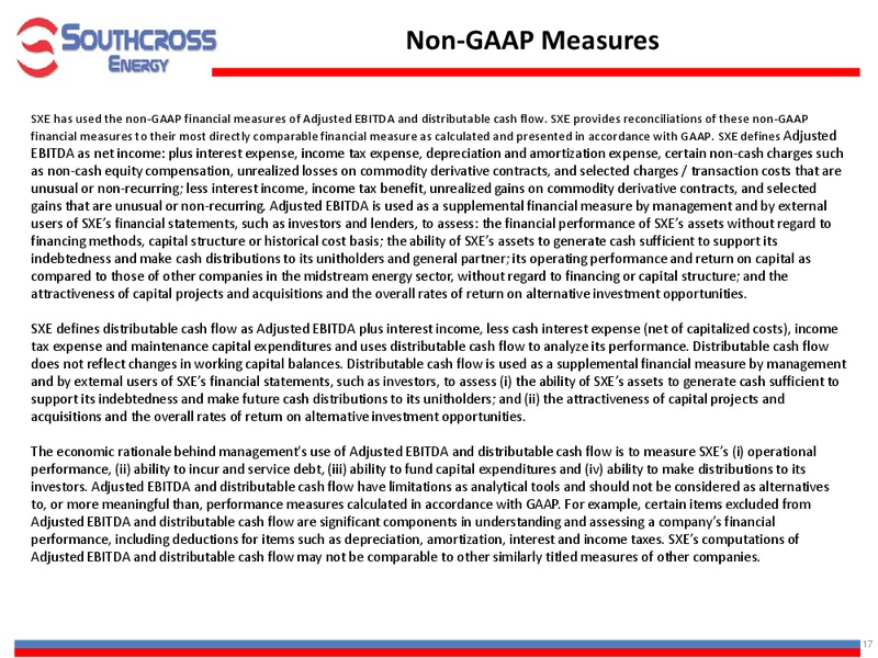 Investor Presentation – Southcross Energy Partners, L.P. – slide 17