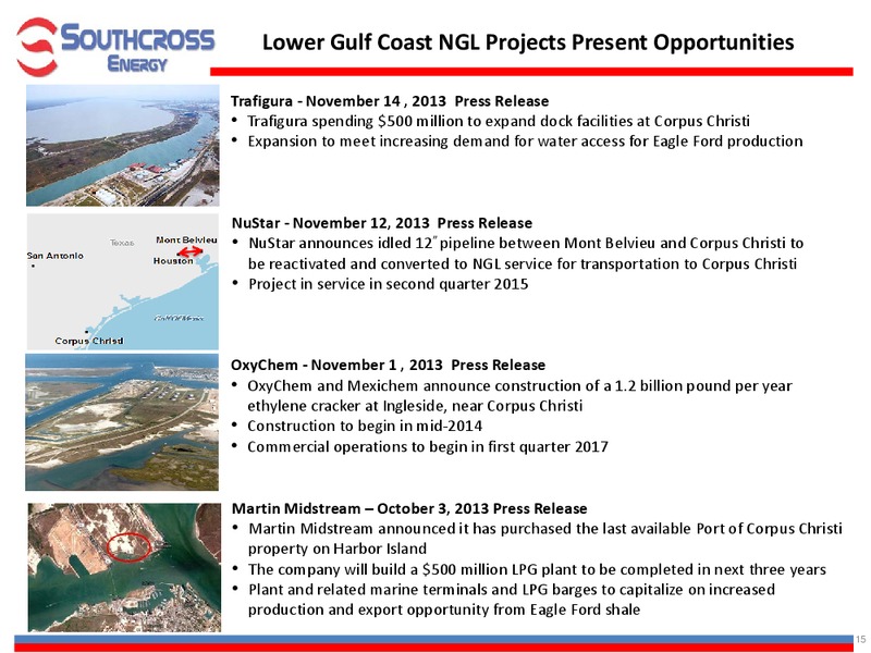 INVESTOR PRESENTATION – Southcross Energy Partners, L.P. – slide 15