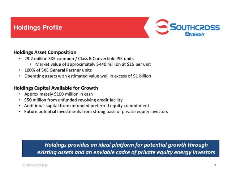 2014 Investor Day – Southcross Energy Partners, L.P. – slide 71
