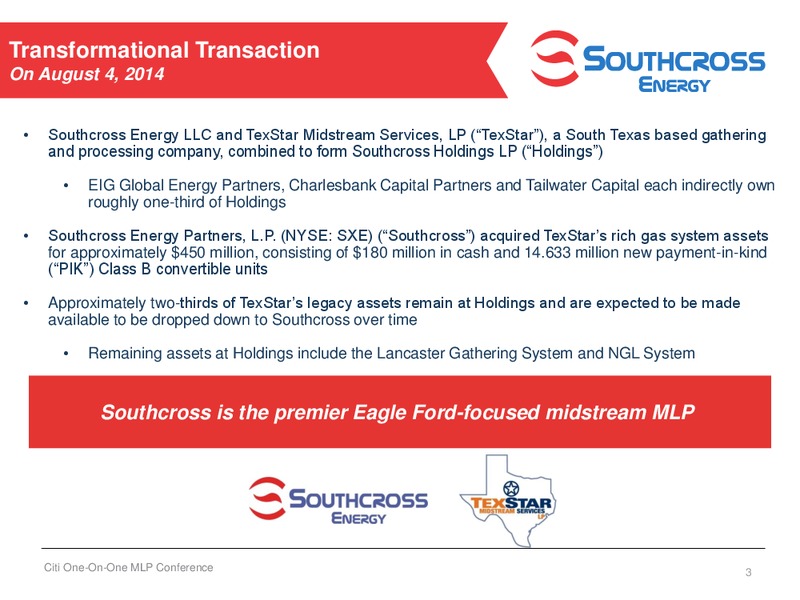 Citi One on One MLP Midstream Infrastructure Conference – Texstar Midstream Services – slide 2