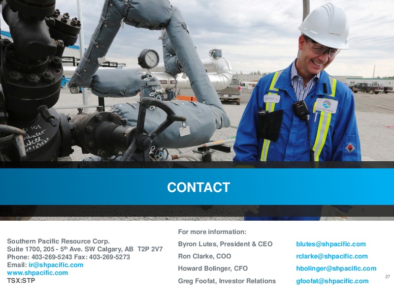 INVESTOR PRESENTATION – Southern Pacific Resources – slide 25