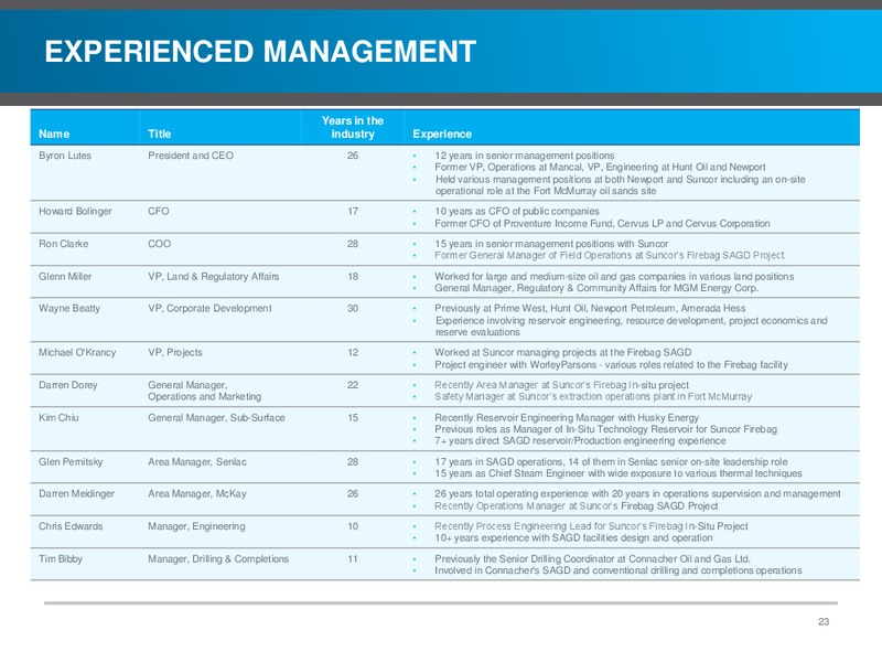 INVESTOR PRESENTATION – Southern Pacific Resources – slide 23