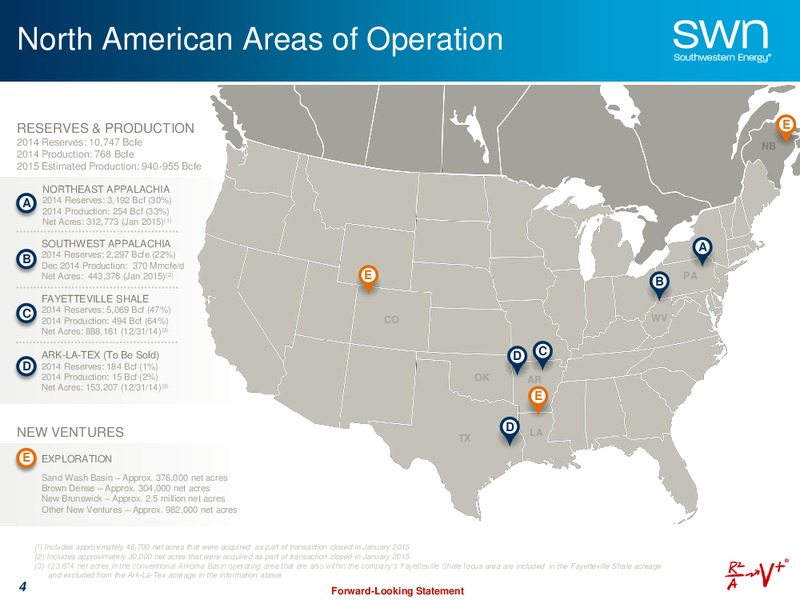 MAY 2015 UPDATE – Southwestern Energy Co. – slide 4