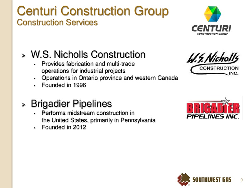 INVESTOR MEETINGS DALLAS AND SAN ANTONIO TX – Southwest Gas Co – slide 8