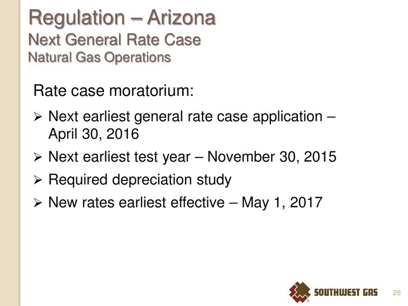 INVESTOR MEETINGS DALLAS AND SAN ANTONIO TX – Southwest Gas Co – slide 25