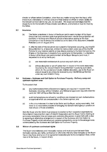SHARE SALE AND PURCHASE AGREEMENT – South Pacific Refining Limited – slide 32