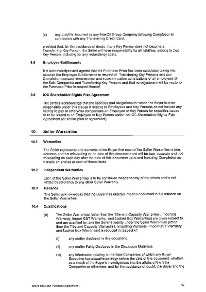 SHARE SALE AND PURCHASE AGREEMENT – South Pacific Refining Limited – slide 37