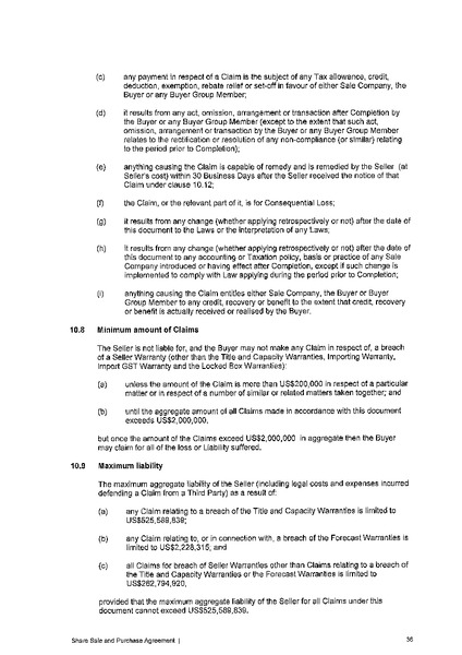 SHARE SALE AND PURCHASE AGREEMENT – South Pacific Refining Limited – slide 39