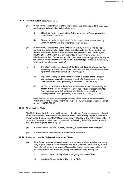 SHARE SALE AND PURCHASE AGREEMENT – South Pacific Refining Limited – slide 40