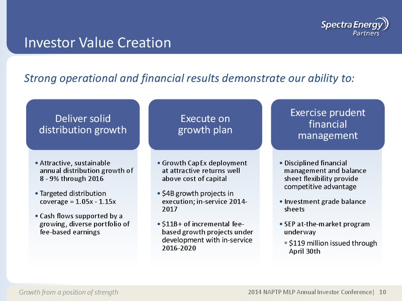 2014 NAPTP MLP Annual Investor Conference – Spectra Energy Partners, Lp – slide 10