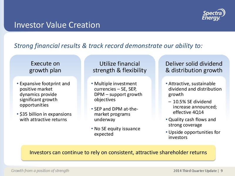 2014 Third Quarter Earnings Update – Spectra Energy Partners, Lp – slide 9