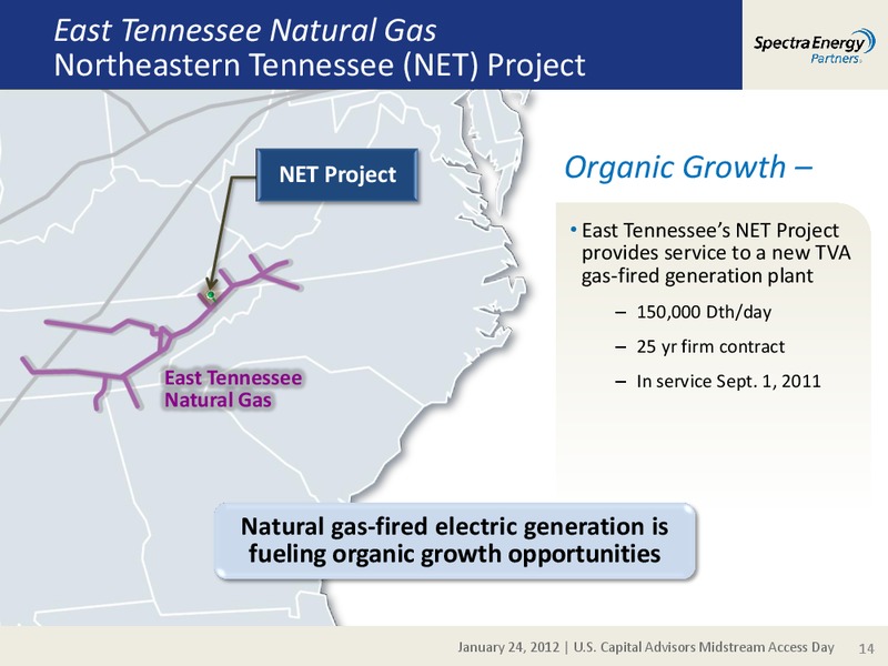 US CAPITAL ADVISORS MIDSTREAM ACCESS DAY – Spectra Energy Partners, Lp – slide 14