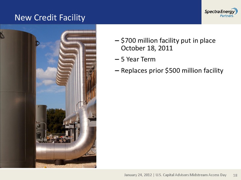 US CAPITAL ADVISORS MIDSTREAM ACCESS DAY – Spectra Energy Partners, Lp – slide 18