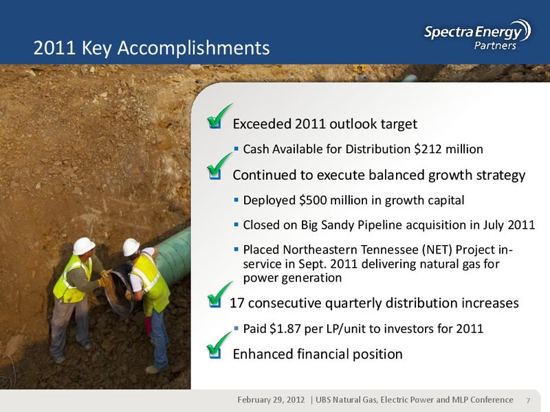 UBS NATURAL GAS ELECTRIC POWER AND MLP CONFERENCE – Spectra Energy Partners, Lp – slide 7