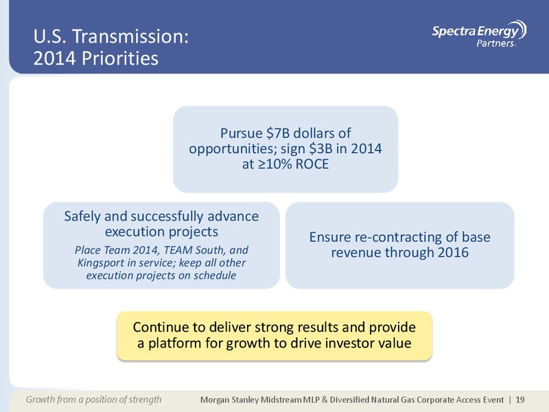 MORGAN STANLEY MIDSTREAM MLP & DIVERSIFIED NATURAL GAS CORPORATE ACCESS EVENT – Spectra Energy Partners, Lp – slide 9