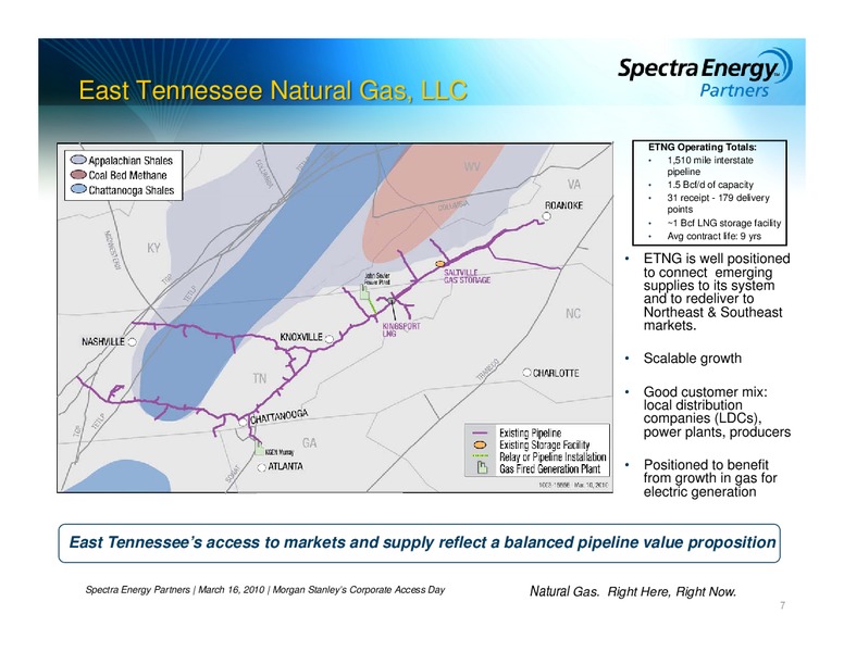 MORGAN STANLEY'S MLP AND DIVERSIFIED NATURAL GAS CORPORATE ACCESS DAY – Spectra Energy Partners, Lp – slide 7
