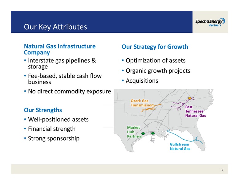 MORGAN STANLEY'S MIDSTREAM ENERGY MLP & DIVERSIFIED NATURAL GAS CORPORATE ACCESS EVENT – Spectra Energy Partners, Lp – slide 3