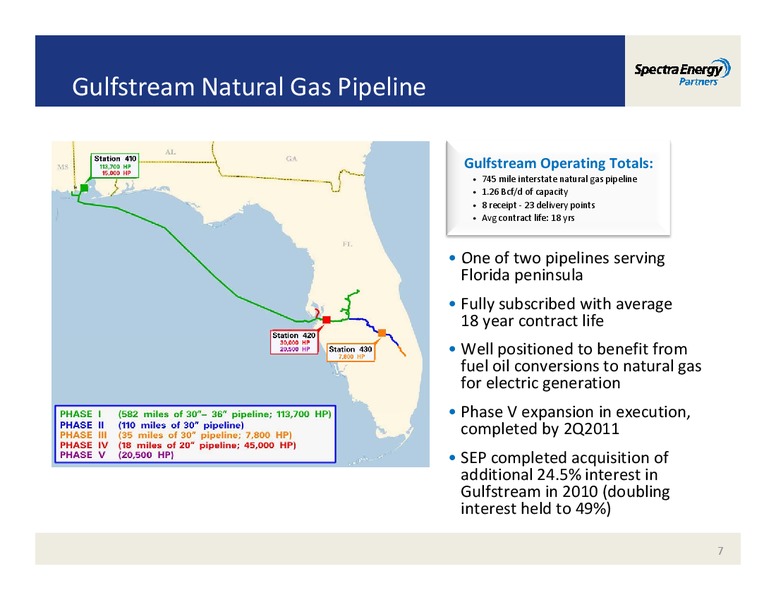 MORGAN STANLEY'S MIDSTREAM ENERGY MLP & DIVERSIFIED NATURAL GAS CORPORATE ACCESS EVENT – Spectra Energy Partners, Lp – slide 7