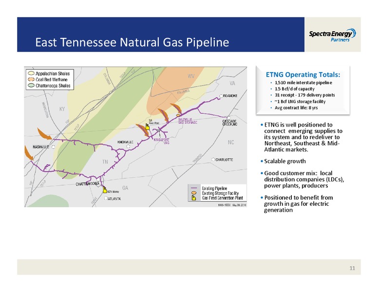 MORGAN STANLEY'S MIDSTREAM ENERGY MLP & DIVERSIFIED NATURAL GAS CORPORATE ACCESS EVENT – Spectra Energy Partners, Lp – slide 11