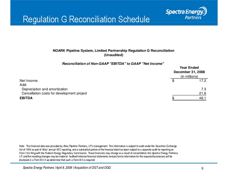 ACQUISITION OF OZARK GAS TRANSMISSION AND OZARK GAS GATHERING – Spectra Energy Partners, Lp – slide 9