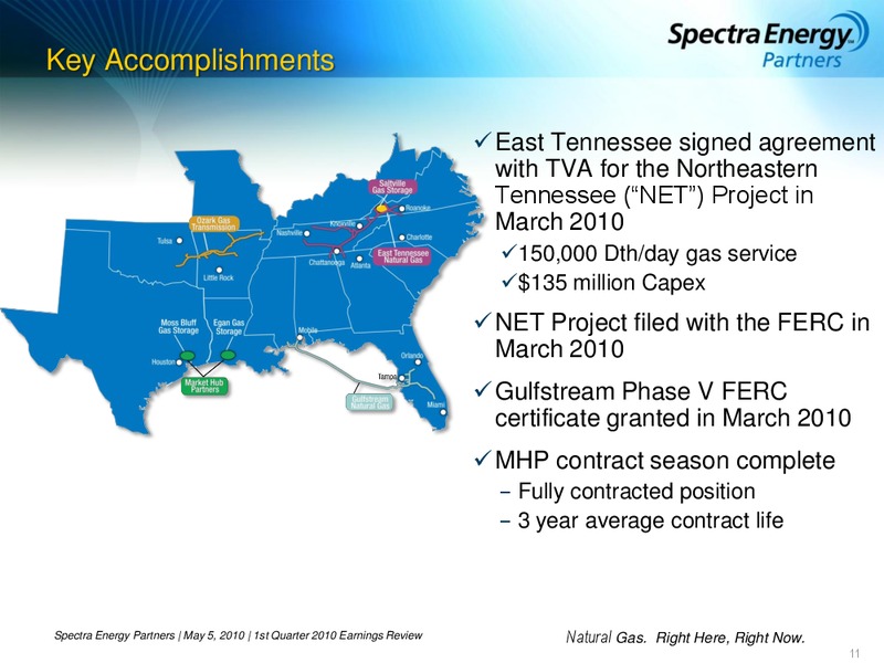 1ST QUARTER 2010 EARNINGS REVIEW – Spectra Energy Partners, Lp – slide 11