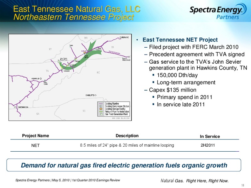 1ST QUARTER 2010 EARNINGS REVIEW – Spectra Energy Partners, Lp – slide 18